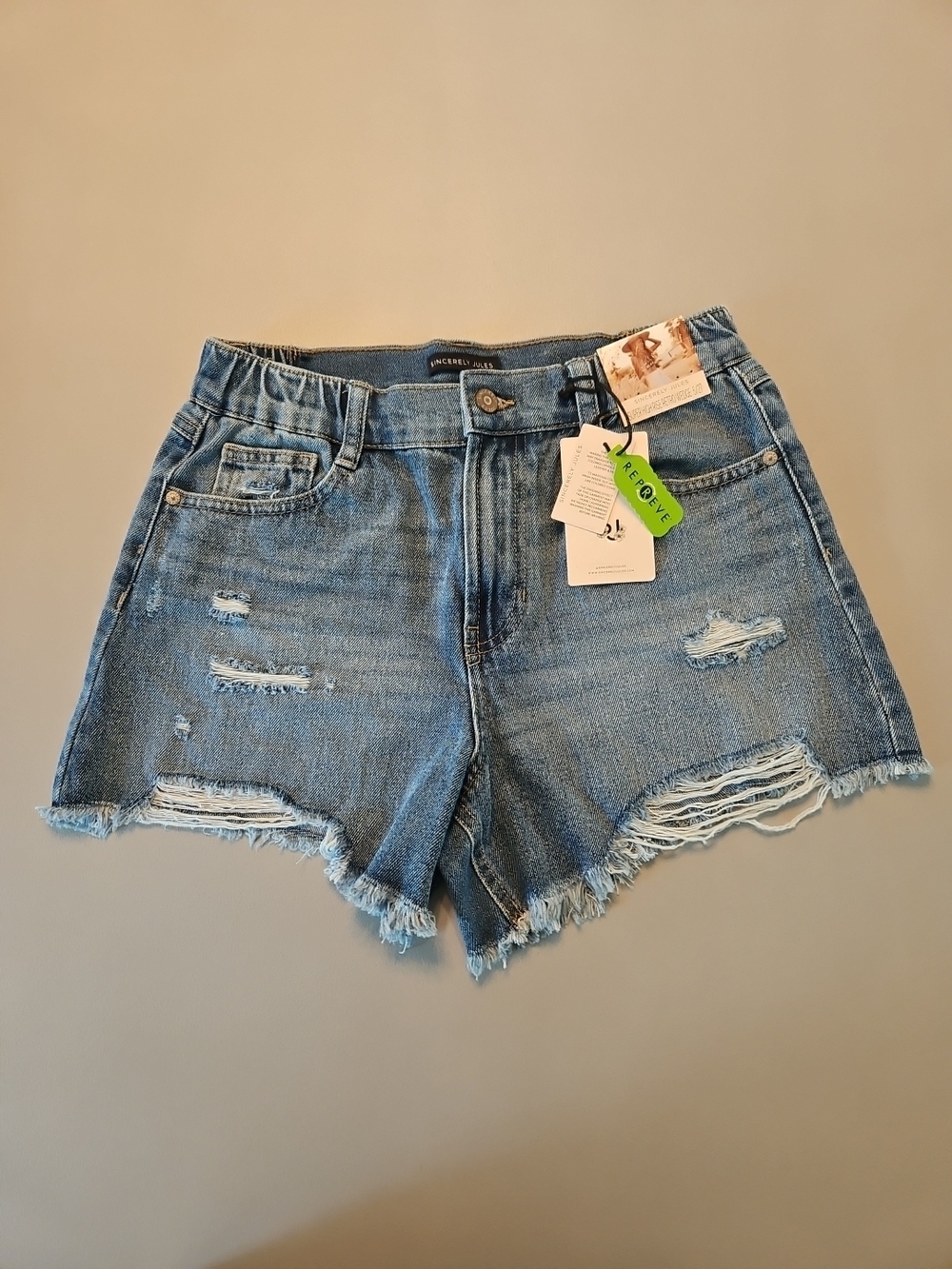 Sincerely Jules Distressed  Denim Cutoff Jean Shorts New